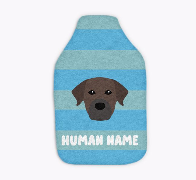 Stripes: Personalized {breedFullName} Hot Water Bottle