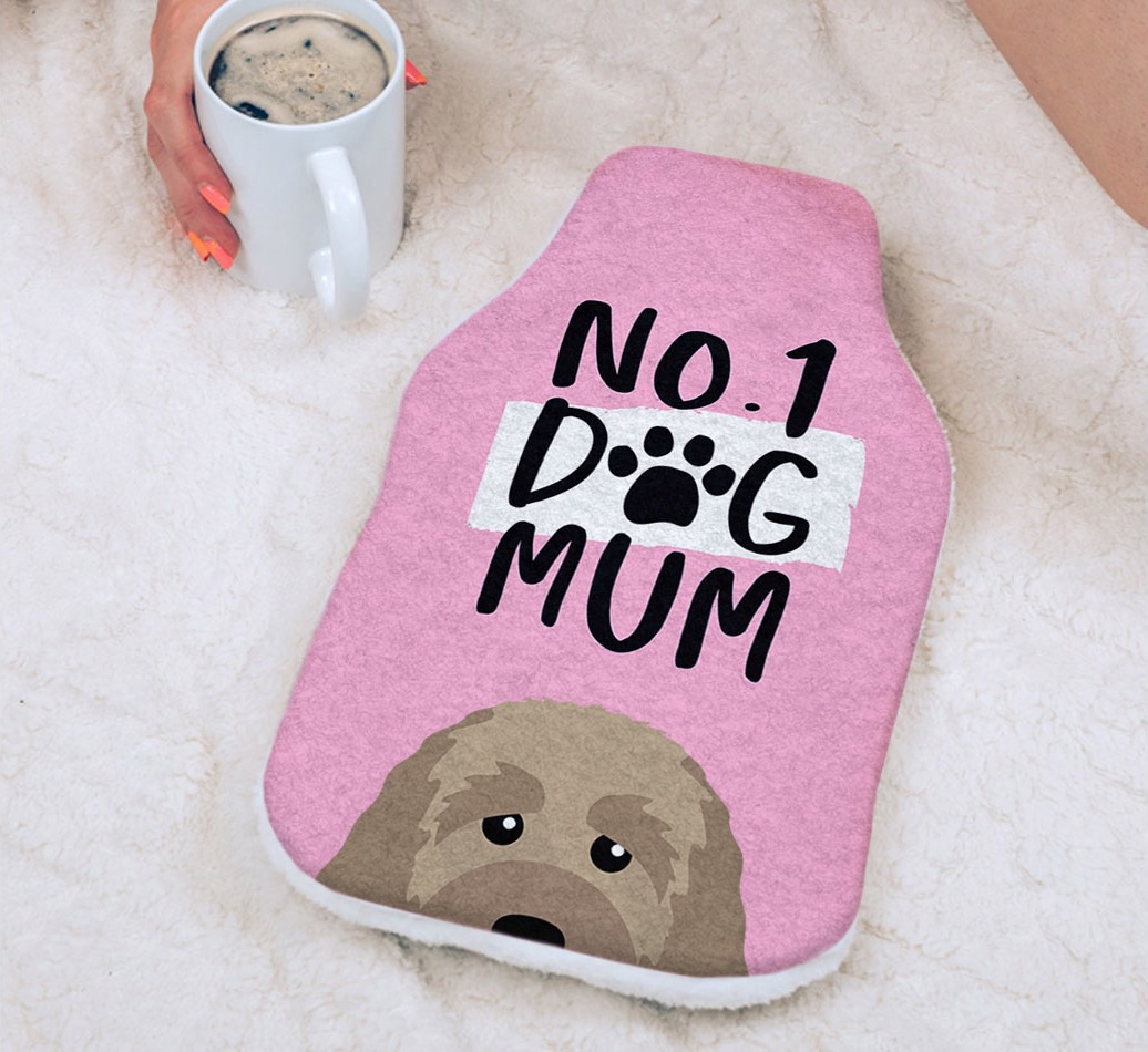 No.1 Dog Mum: Personalised {breedFullName} Hot Water Bottle