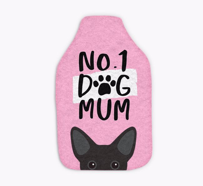 No. 1 Dog Mum: Personalised {breedFullName} Hot Water Bottle