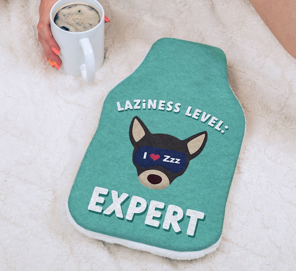 Laziness Expert: Personalized {breedFullName} Hot Water Bottle