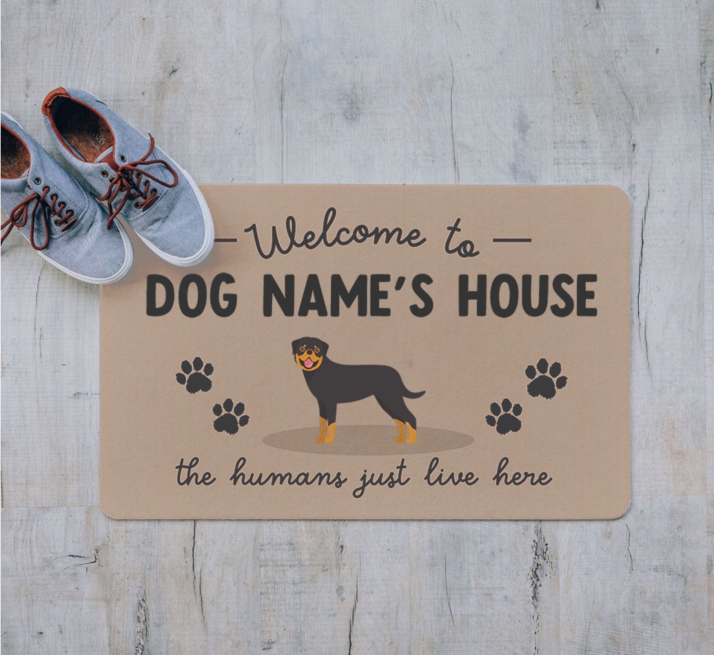 Welcome To The Dog House: Personalized {breedFullName} Door Mat