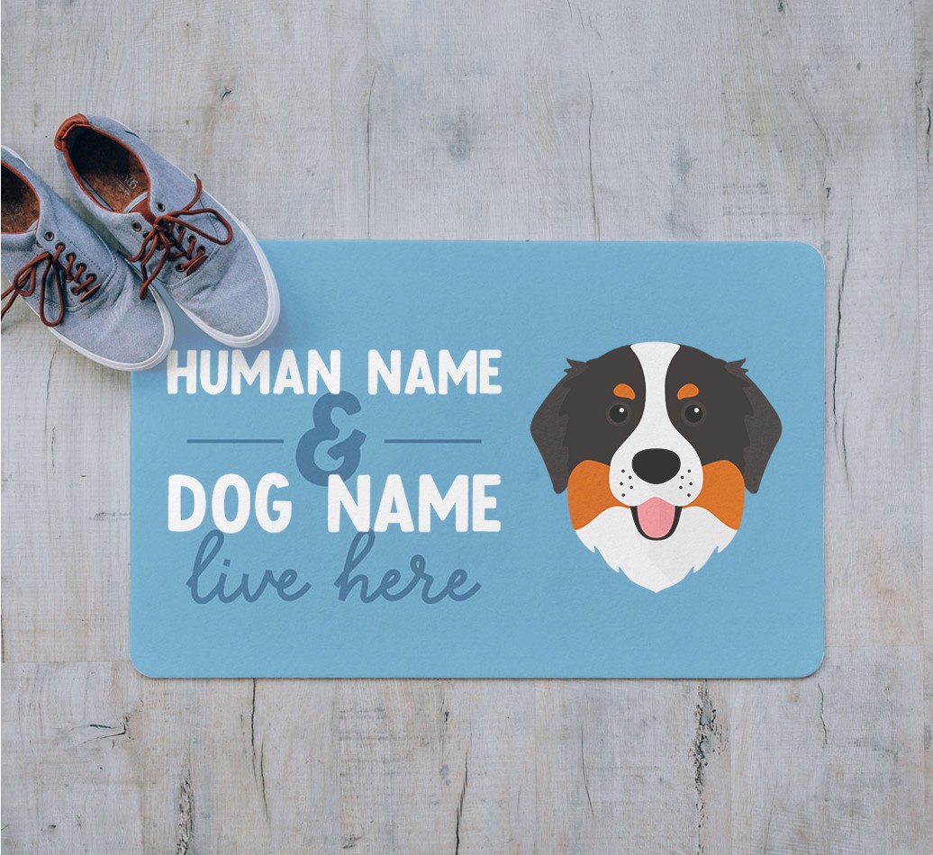 Human & Dog Live Here: Personalised {breedFullName} Door Mat