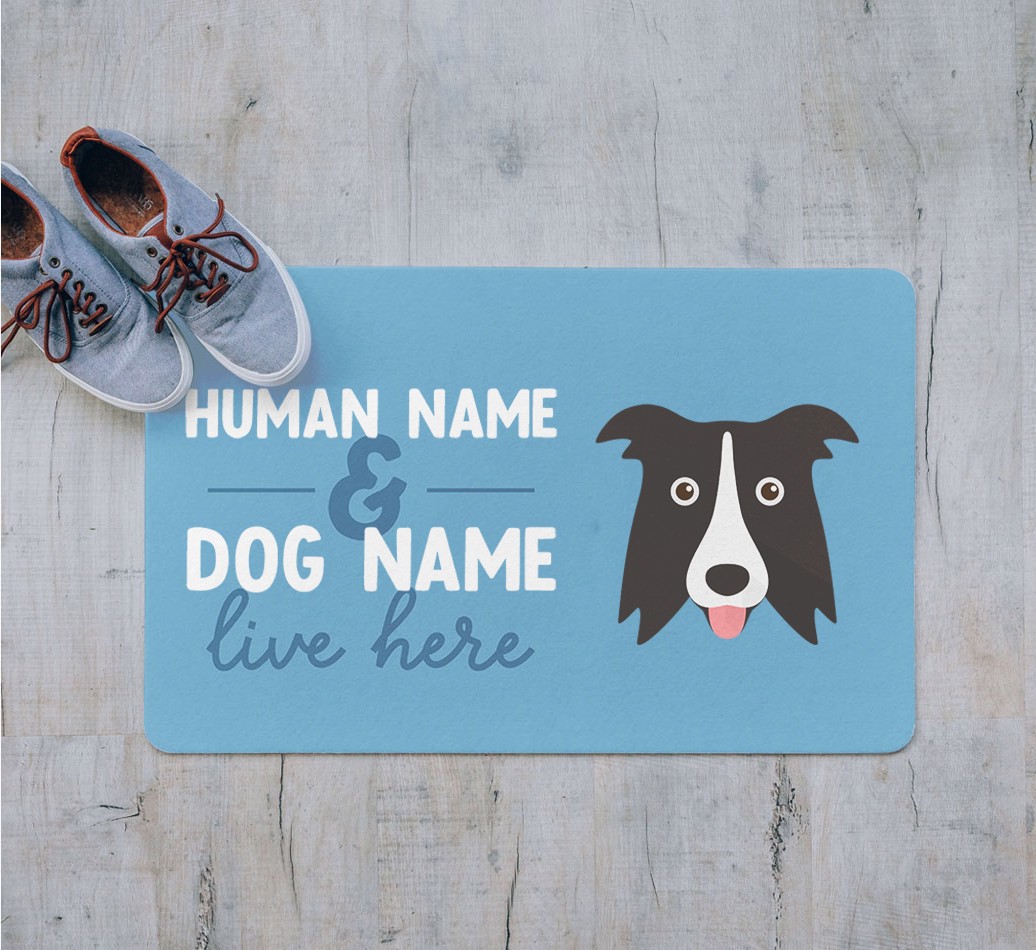 Human & Dog Live Here: Personalised {breedFullName} Door Mat