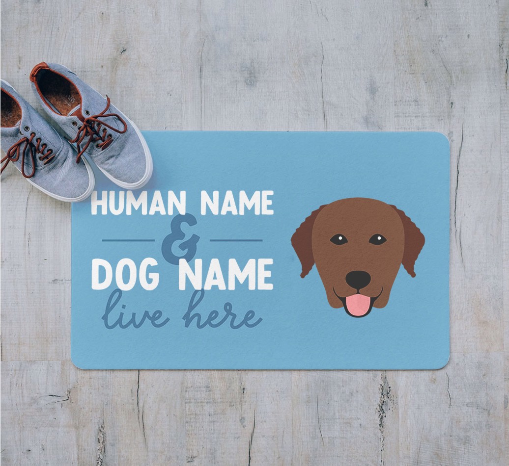 Human & Dog Live Here: Personalized {breedFullName} Door Mat