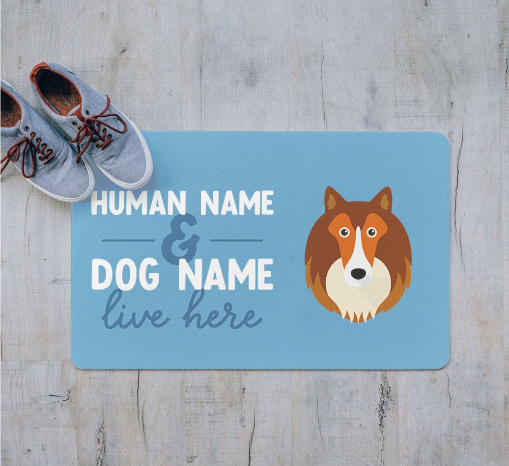 Human & Dog Live Here: Personalised {breedFullName} Door Mat