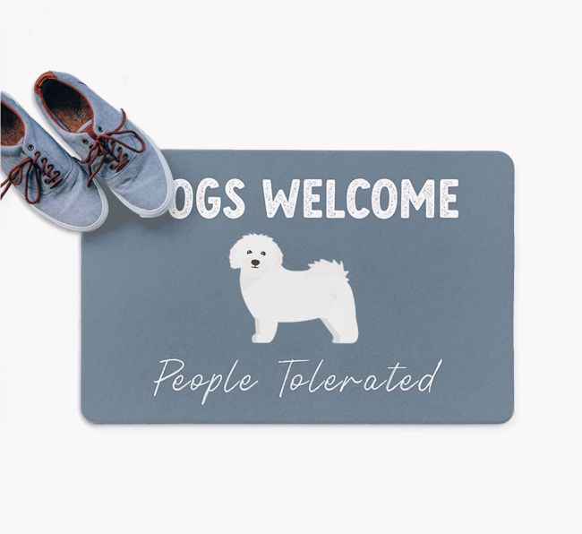 Dogs Welcome - People Tolerated: Personalised {breedFullName} Doormat