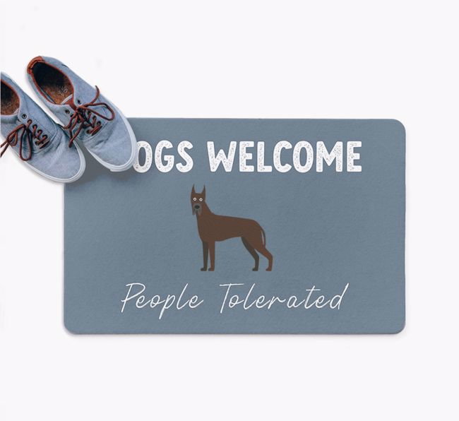 Dogs Welcome - People Tolerated: Personalized {breedFullName} Doormat