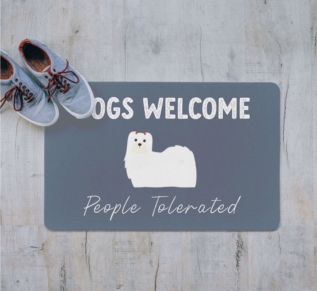 Dogs Welcome - Humans Tolerated: Personalized {breedFullName} Door Mat
