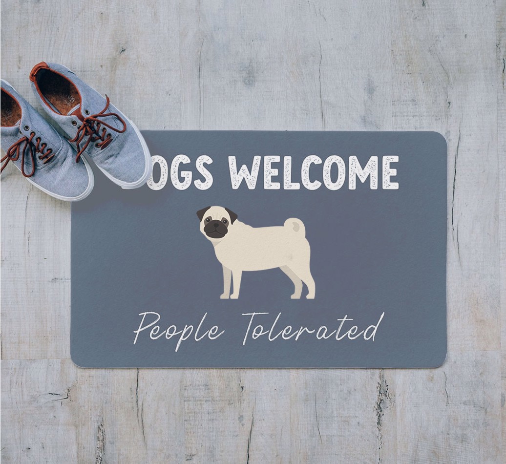 Dogs Welcome - Humans Tolerated: Personalized {breedFullName} Door Mat