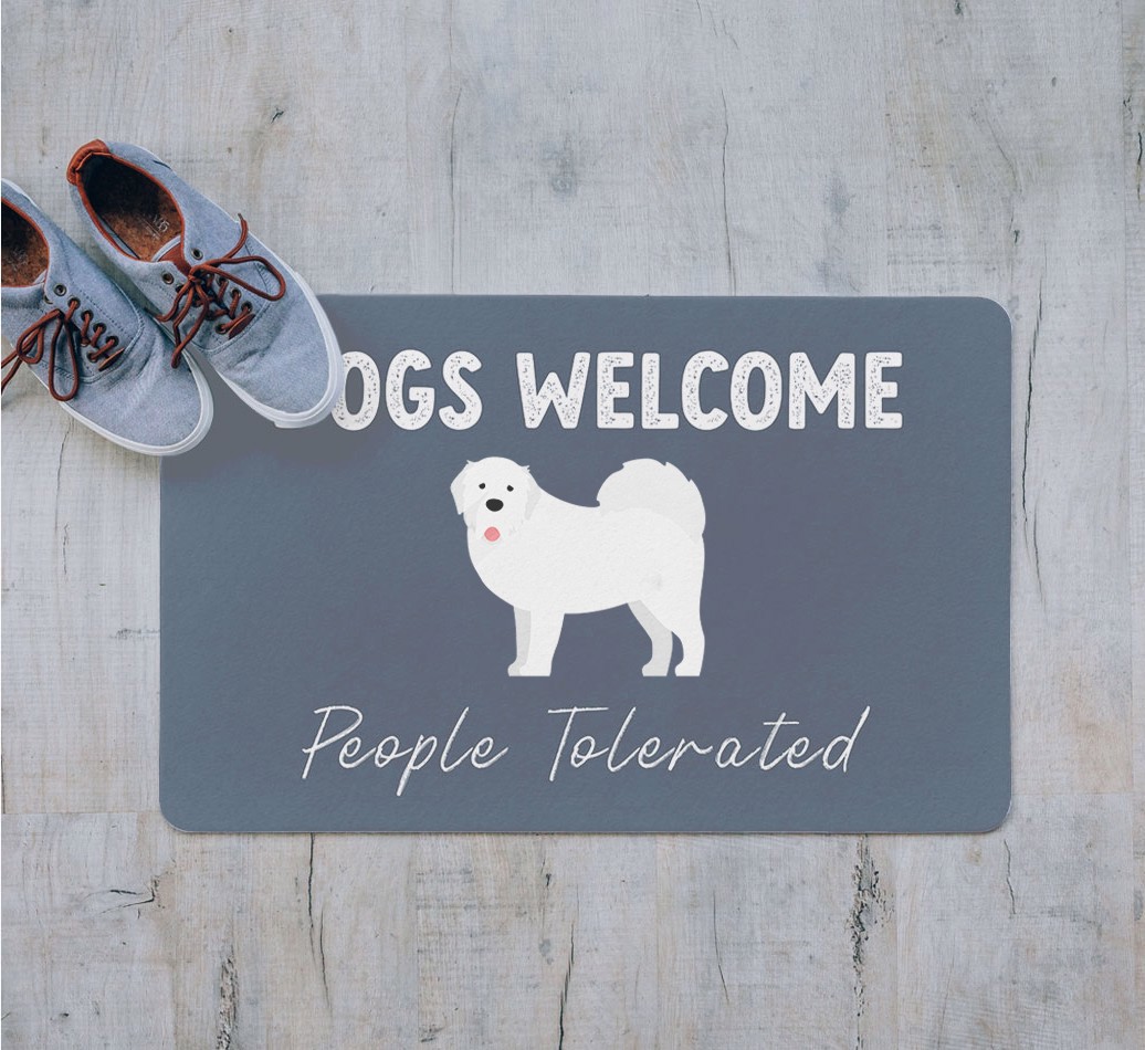 Dogs Welcome - Humans Tolerated: Personalized {breedFullName} Door Mat