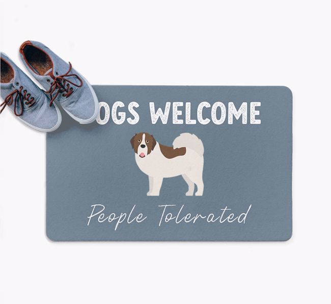 Dogs Welcome - People Tolerated: Personalized {breedFullName} Doormat