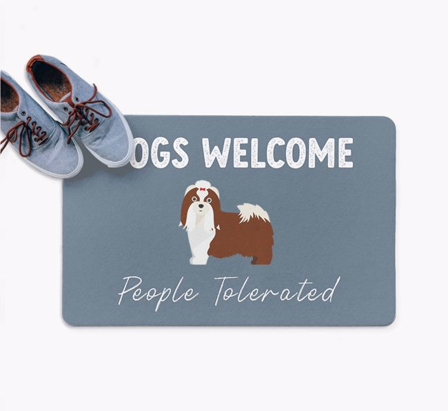 Dogs Welcome - People Tolerated: Personalized {breedFullName} Doormat