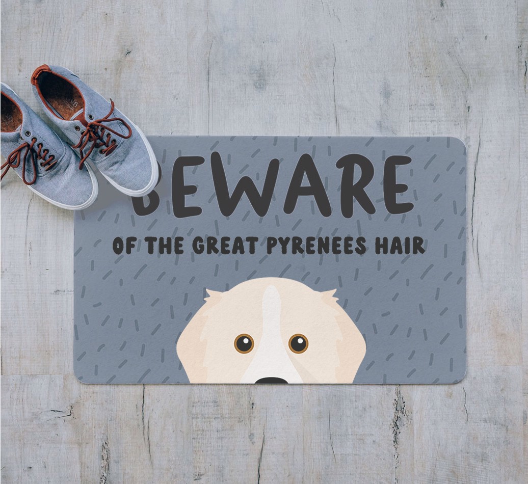 Beware Of the Hair: Personalized {breedFullName} Door Mat
