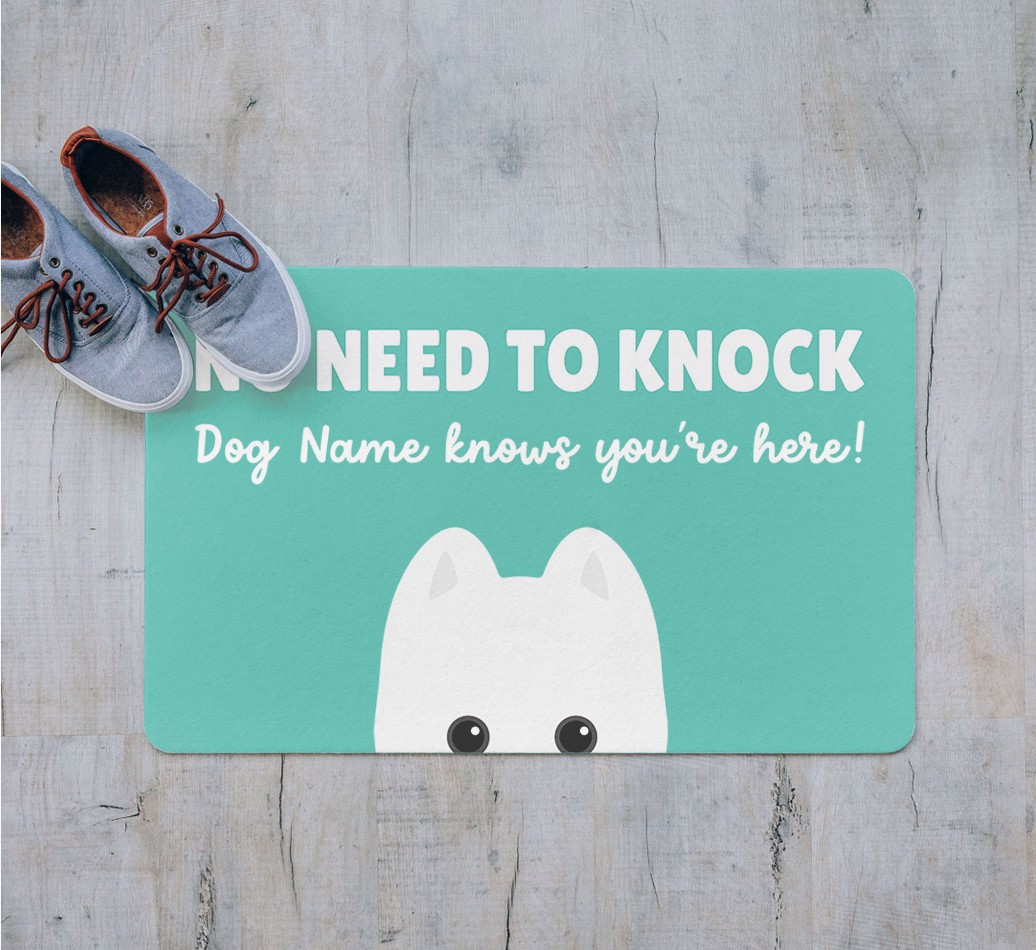 No Need To Knock: Personalised {breedFullName} Door Mat