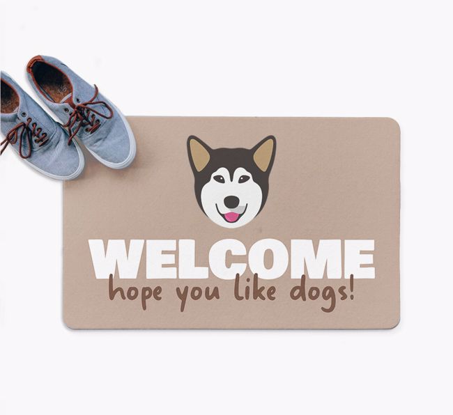 Welcome Hope You Like Dogs: Personalized {breedFullName} Doormat