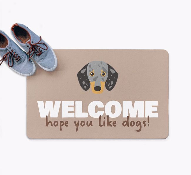 Welcome Hope You Like Dogs: Personalized {breedFullName} Doormat