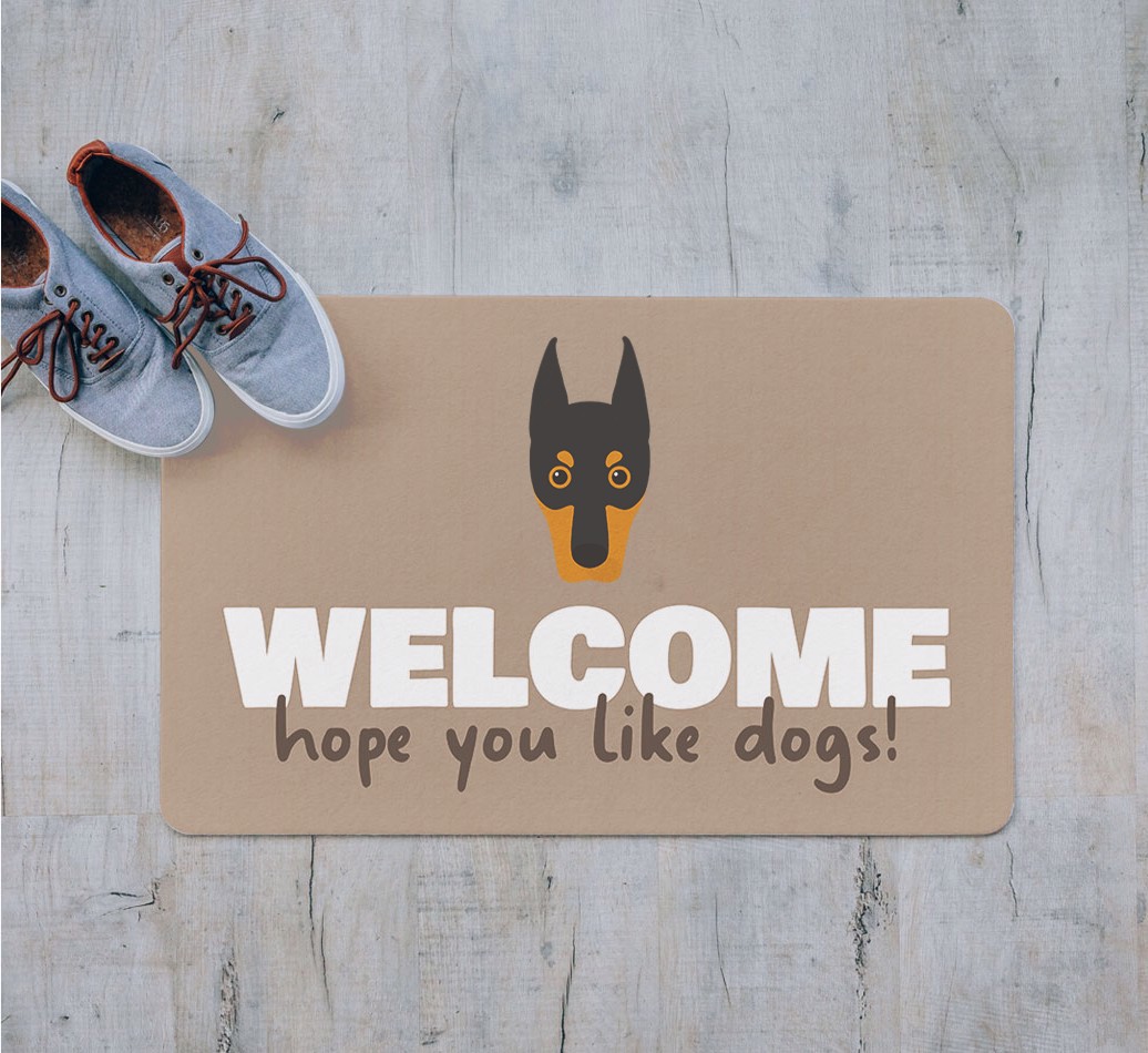 Welcome Hope You Like Dogs: Personalized {breedFullName} Door Mat