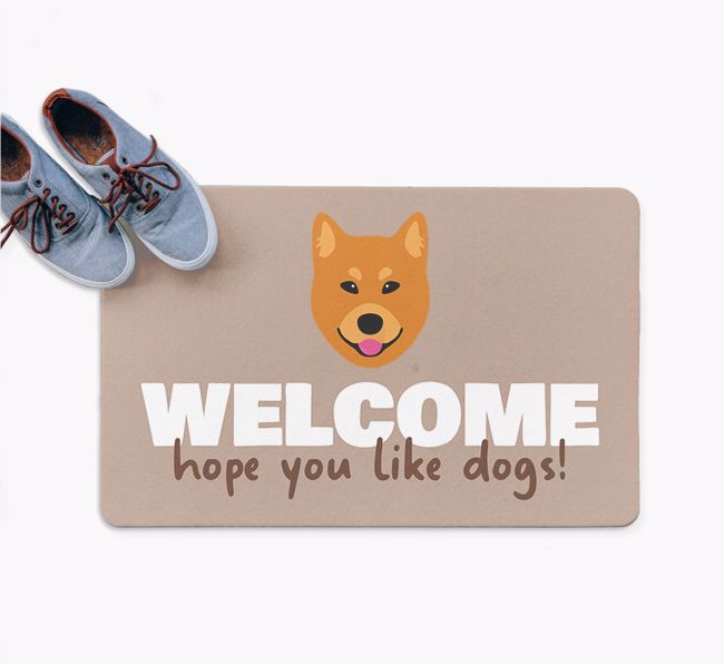 Welcome Hope You Like Dogs: Personalized {breedFullName} Doormat