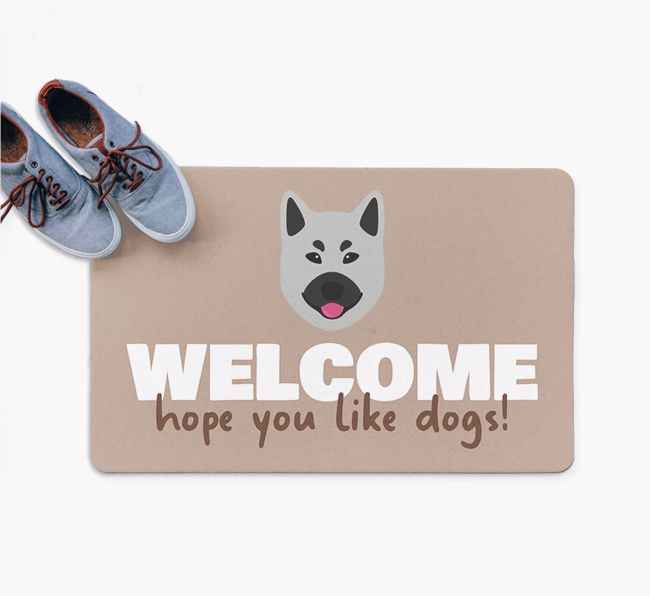 Welcome Hope You Like Dogs: Personalized {breedFullName} Doormat