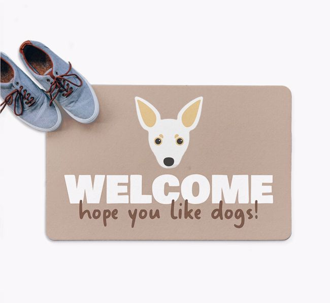 Welcome Hope You Like Dogs: Personalized {breedFullName} Doormat