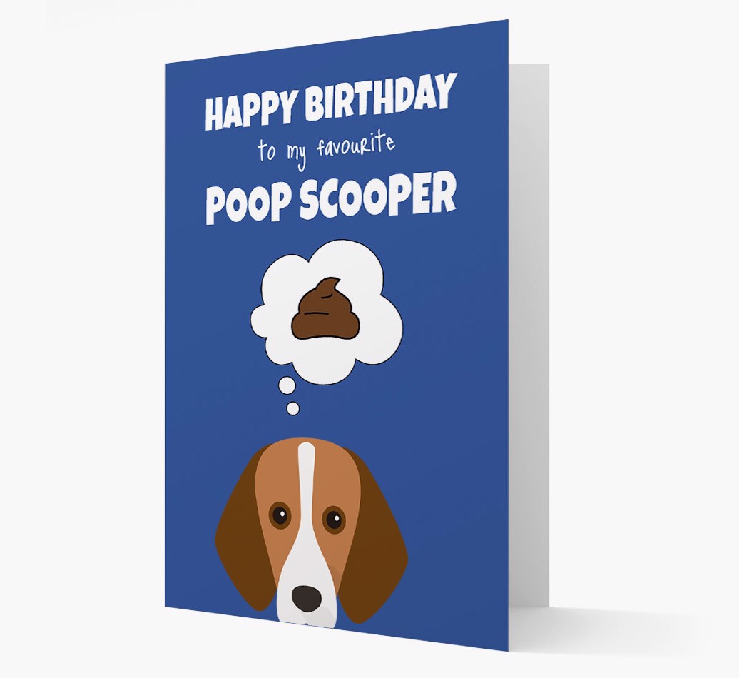 'Poop Scooper' - Personalised {breedFullName} Card Front