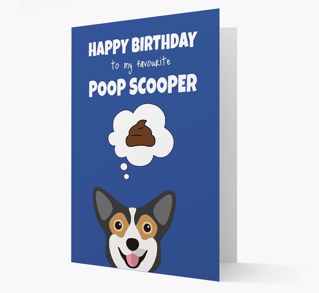 'Poop Scooper' - Personalised {breedFullName} Card Front