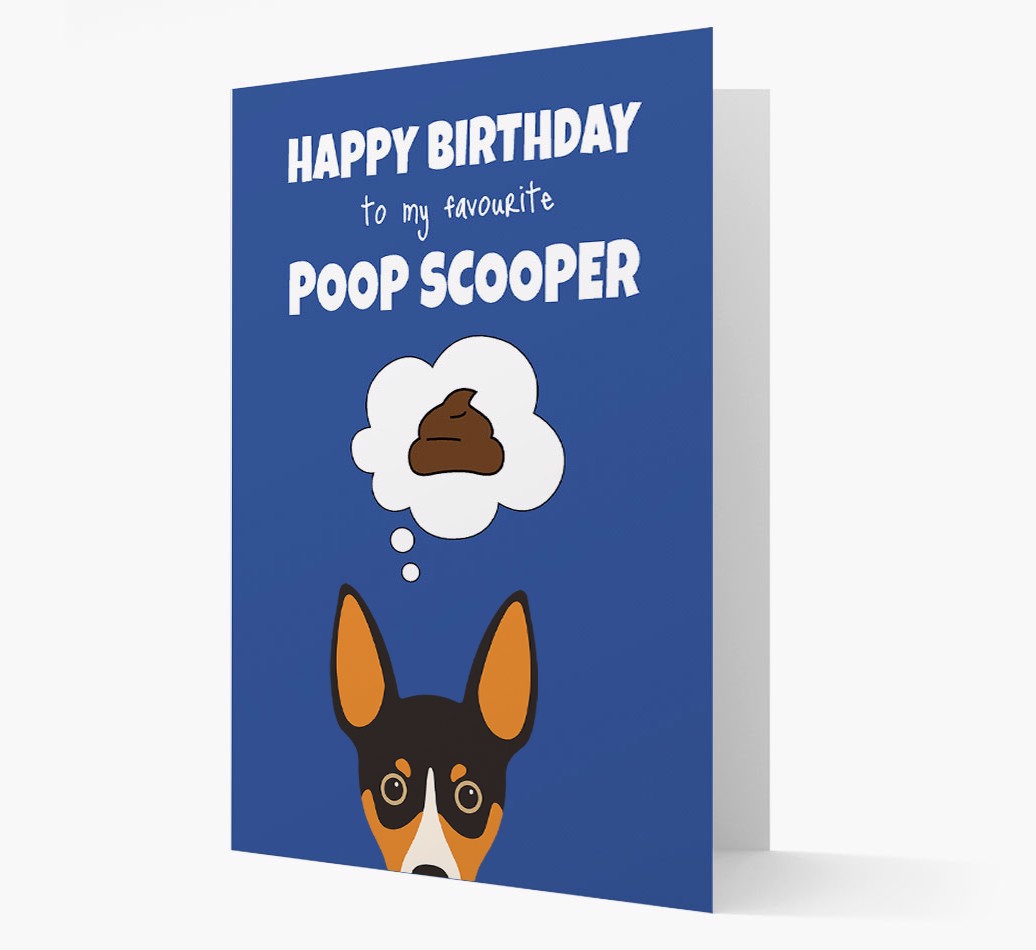 'Poop Scooper' - Personalised {breedFullName} Card Front