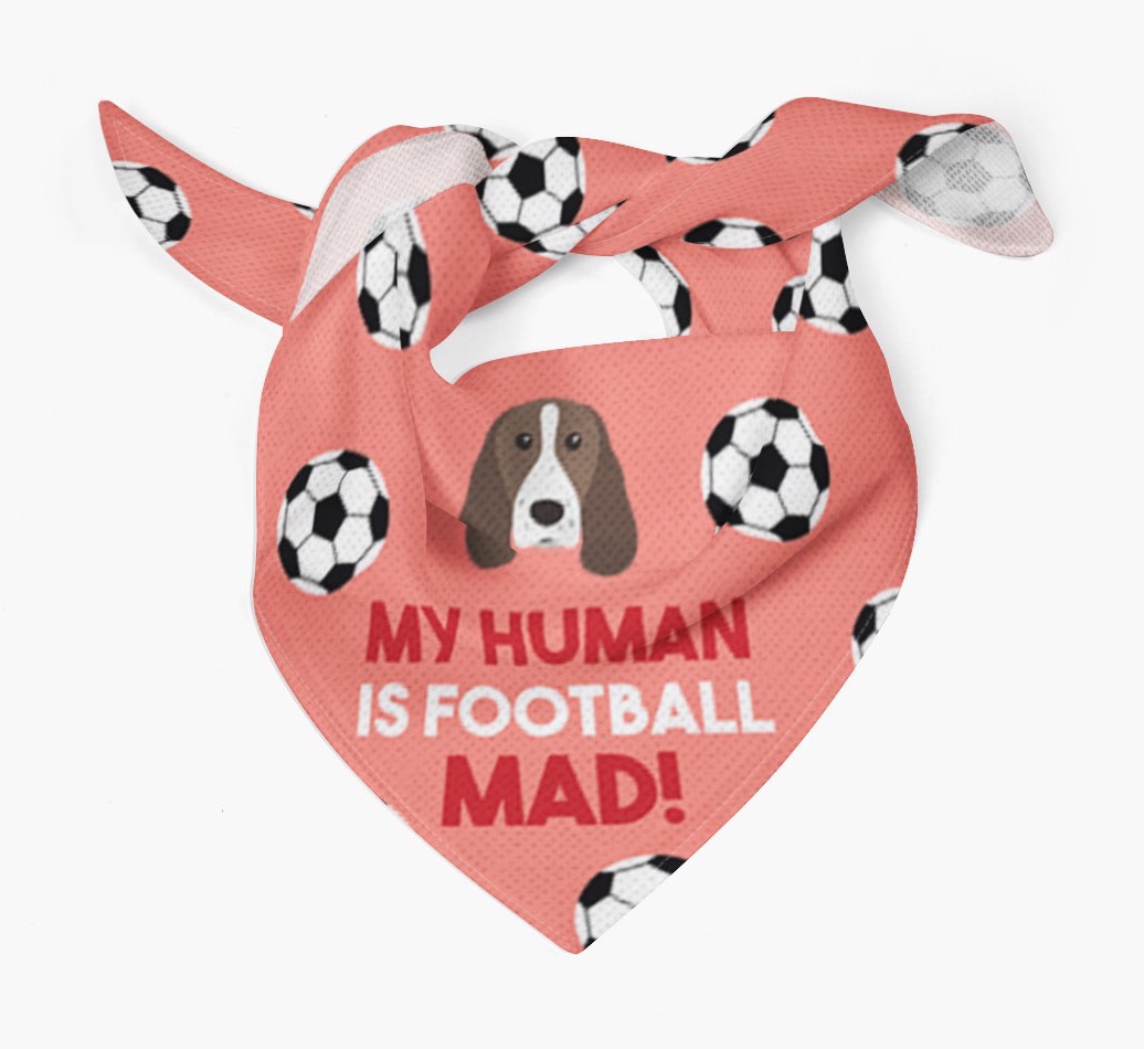My Human Is Football Mad: Personalised {breedFullName} Bandana - Tied bandana