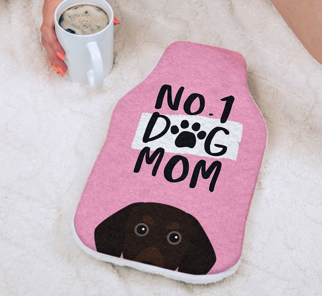 No.1 Dog Mom: Personalized {breedFullName} Hot Water Bottle