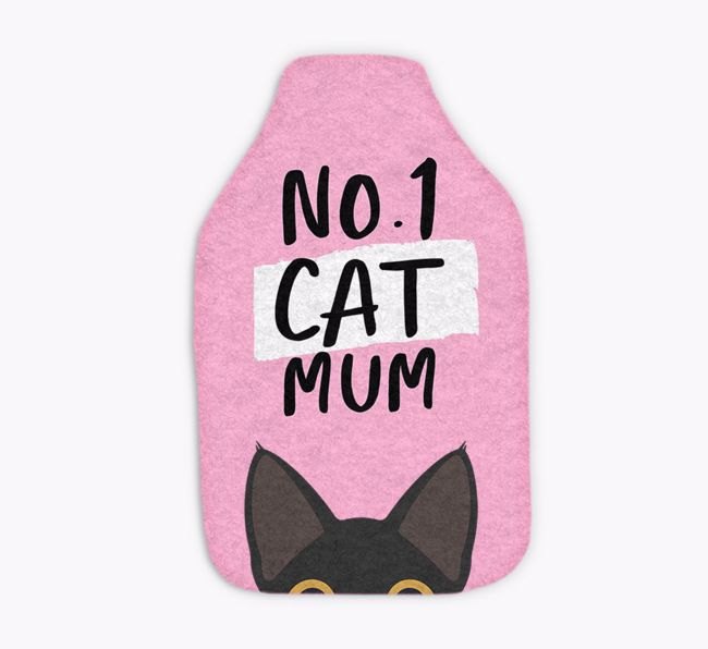 No. 1 Cat Mum: Personalised {breedFullName} Hot Water Bottle