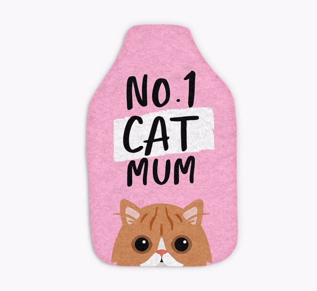 No. 1 Cat Mum: Personalised {breedFullName} Hot Water Bottle