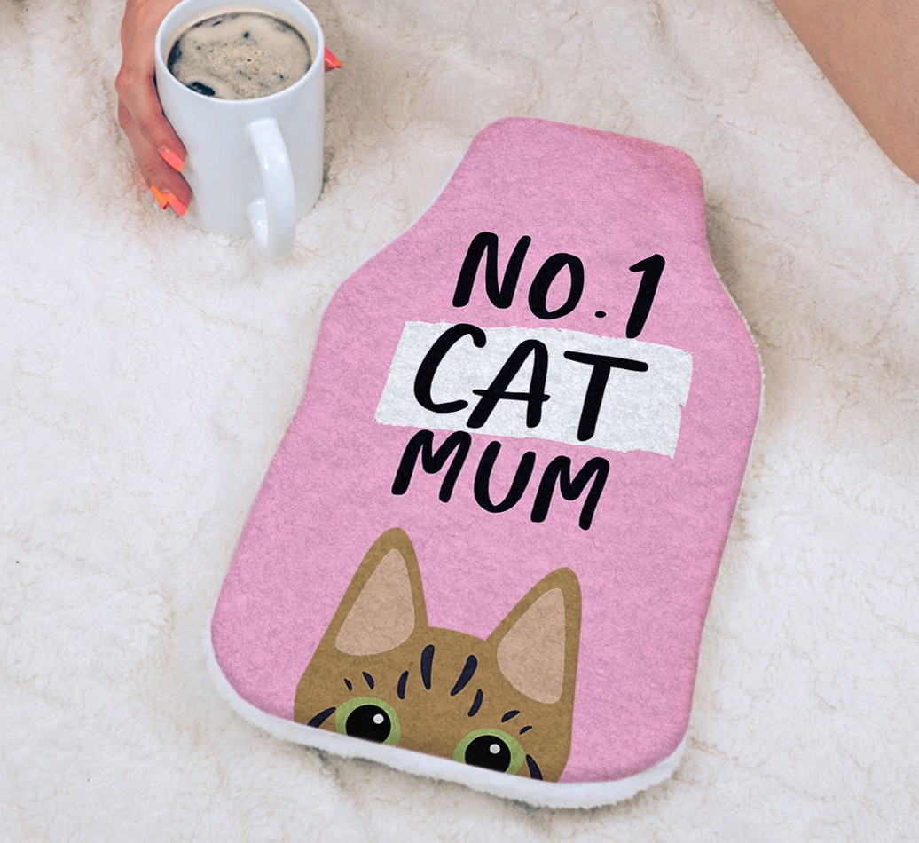 No.1 Cat Mum: Personalised {breedFullName} Hot Water Bottle