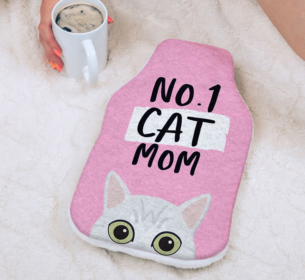 No.1 Cat Mom: Personalized {breedFullName} Hot Water Bottle