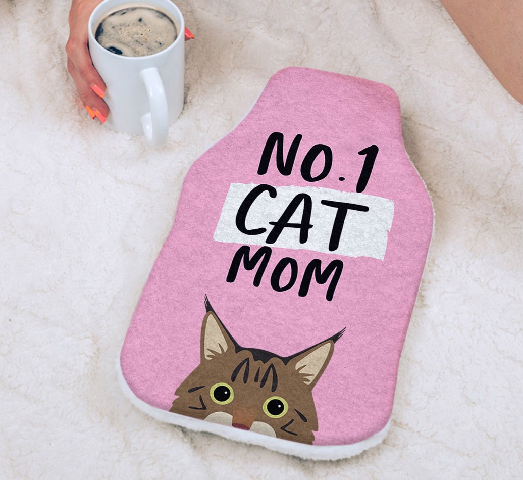 No.1 Cat Mom: Personalized {breedFullName} Hot Water Bottle