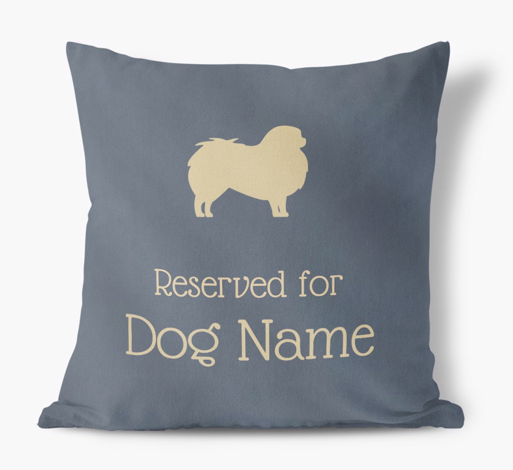 Reserved For {dogsName|your dog}: Faux Suede Pillow - front view