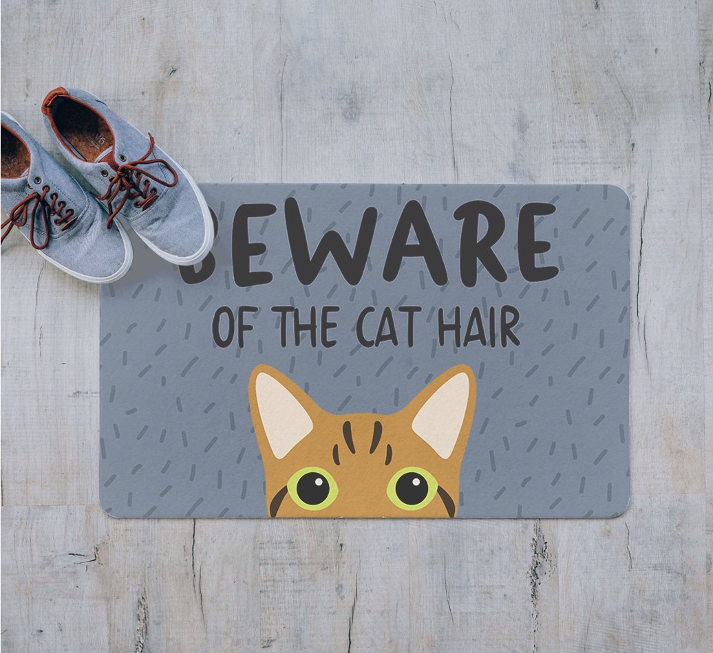 Beware Of The Cat Hair: Personalised {breedFullName} Doormat