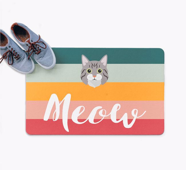 Meow: Personalized {breedFullName} Door Mat