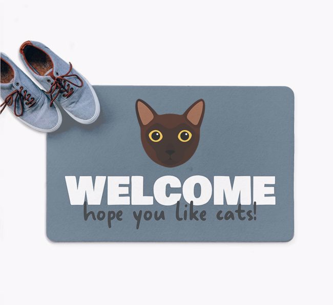 Welcome Hope You Like Cats!: Personalized {breedFullName} Door Mat