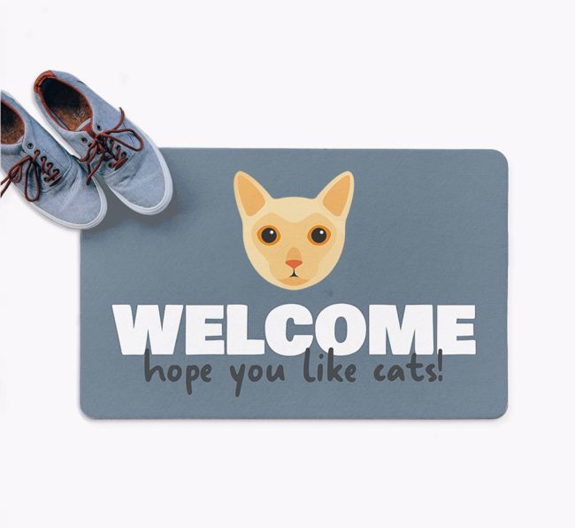 Welcome Hope You Like Cats!: Personalized {breedFullName} Door Mat