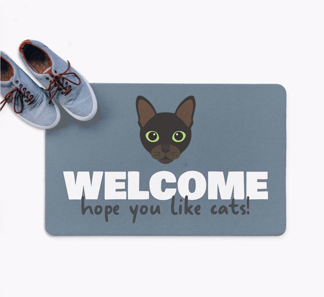 Welcome Hope You Like Cats!: Personalised {breedFullName} Door Mat