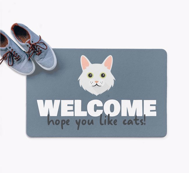 Welcome Hope You Like Cats!: Personalised {breedFullName} Door Mat