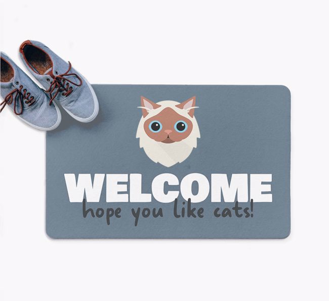 Welcome Hope You Like Cats!: Personalized {breedFullName} Door Mat