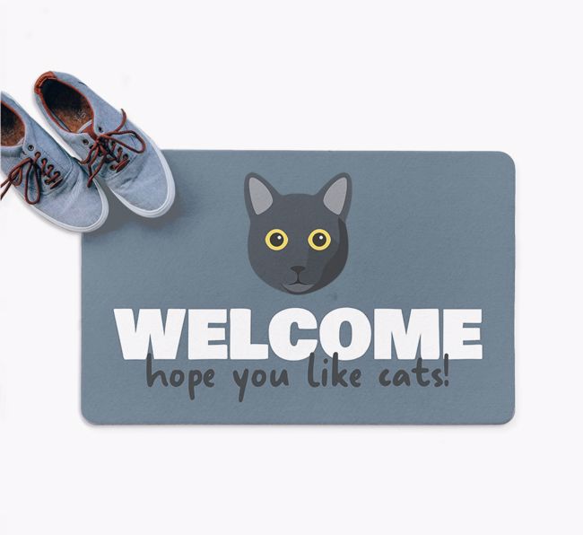 Welcome Hope You Like Cats!: Personalized {breedFullName} Door Mat