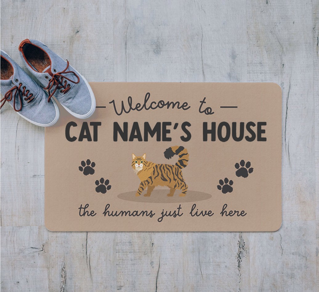 Welcome To The Cats House: Personalized {breedFullName} Door Mat