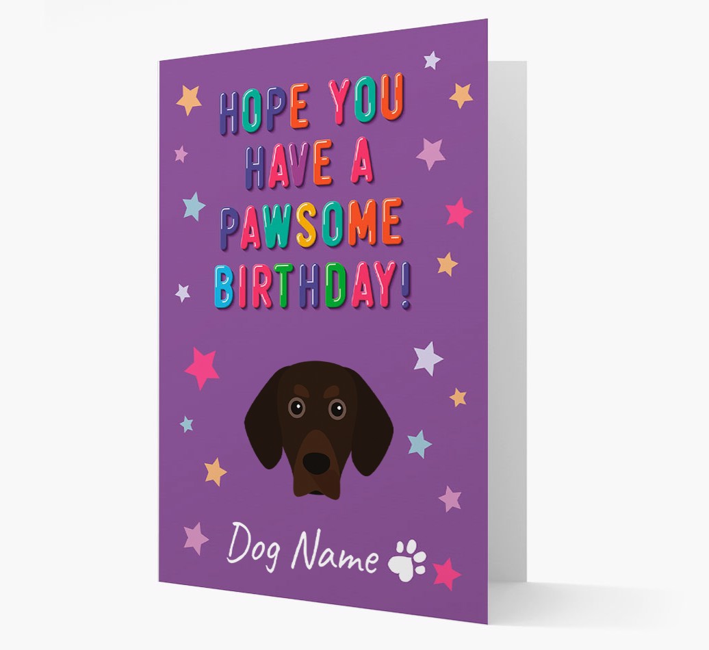 Personalised Hope You Have A Pawesome Birthday Card with {breedFullName} Icon front