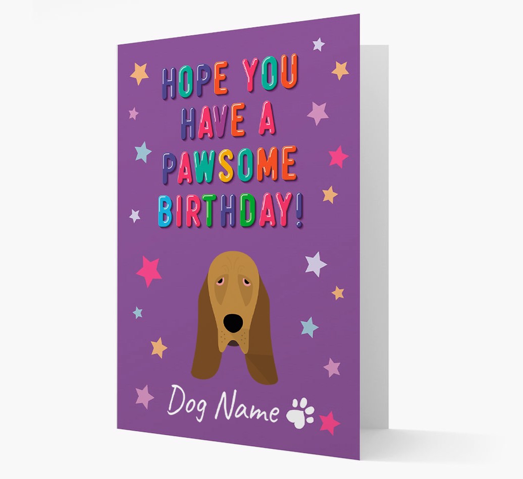 Personalized Hope You Have A Pawesome Birthday Card with {breedFullName} Icon front