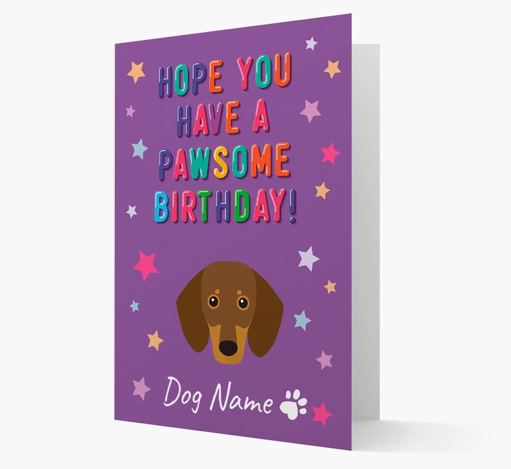 Personalized Hope You Have A Pawesome Birthday Card with {breedFullName} Icon front