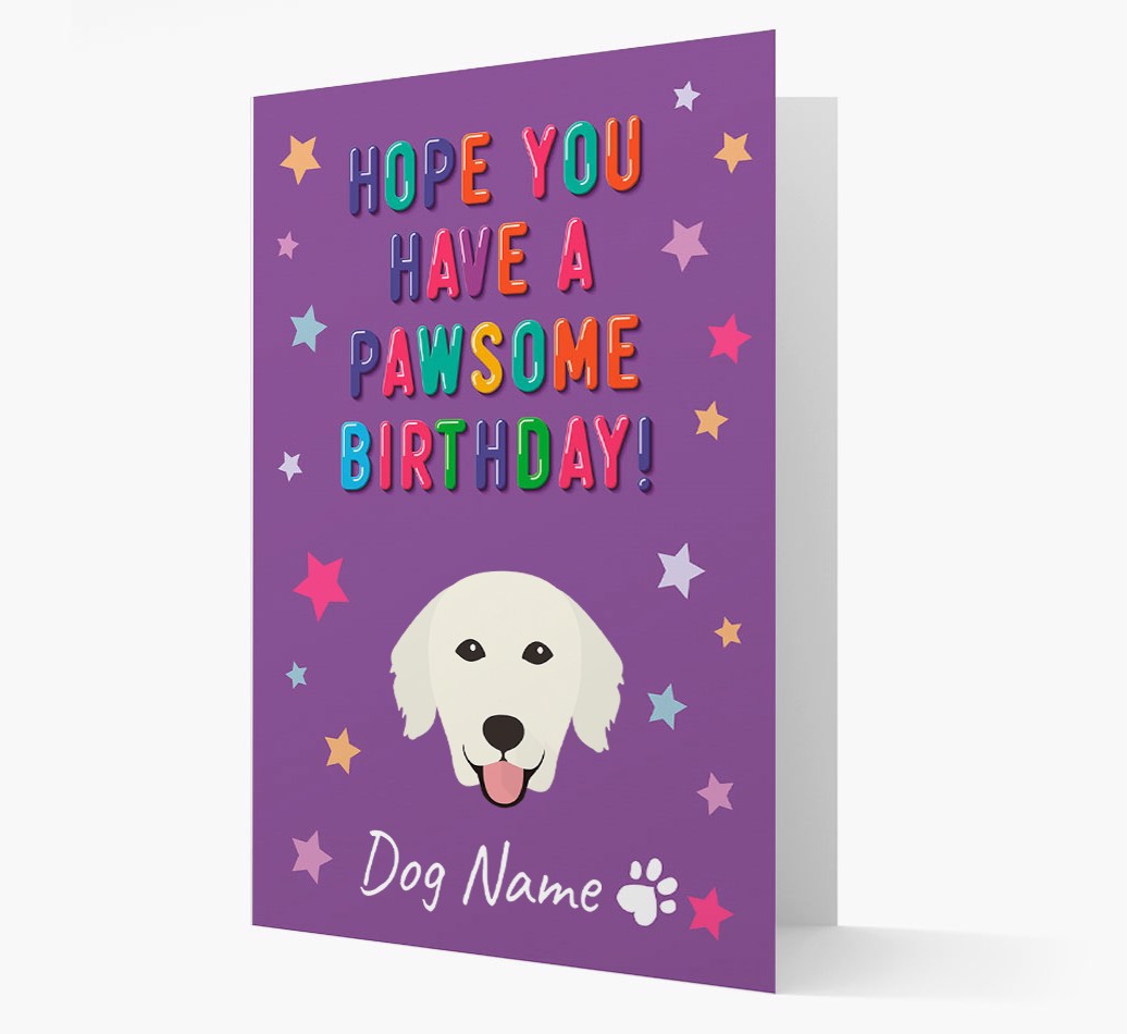 Personalised Hope You Have A Pawesome Birthday Card with {breedFullName} Icon front