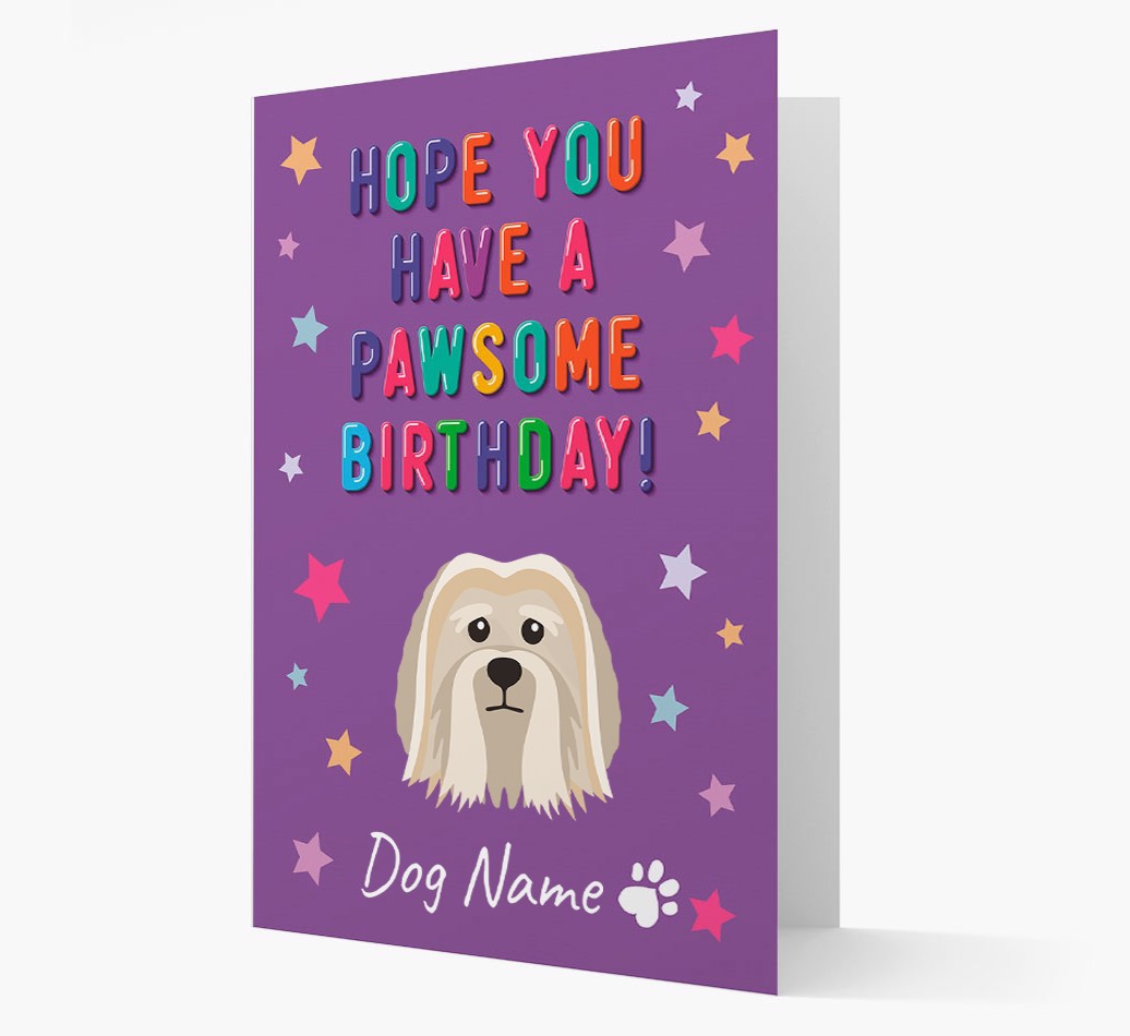 Personalised Hope You Have A Pawesome Birthday Card with {breedFullName} Icon front