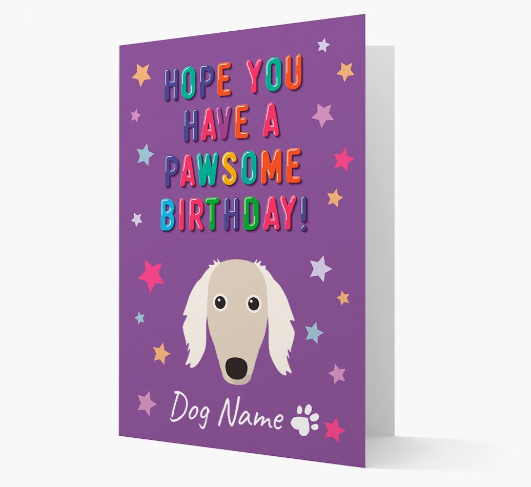 Personalized Hope You Have A Pawesome Birthday Card with {breedFullName} Icon front